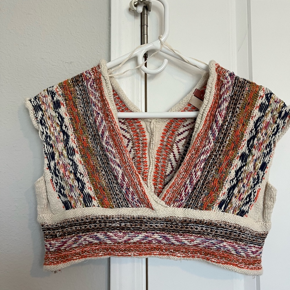 SOLD Anthropologie pilcro woven sweater crop